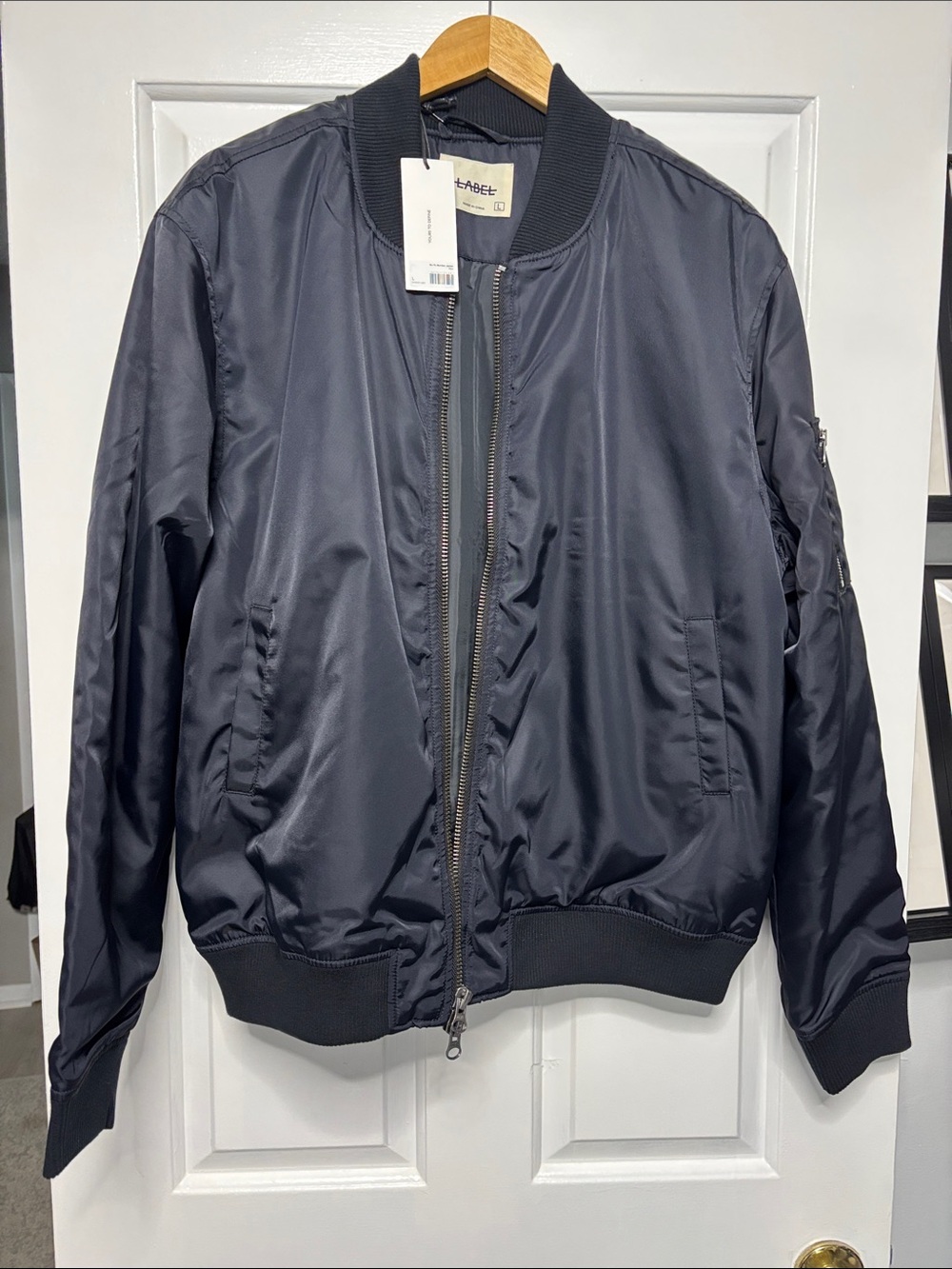 LABEL Go-To Bomber Jacket Black Size Large NWT